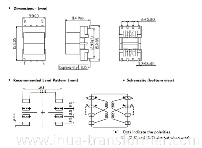 Ep SMD pulse transformer